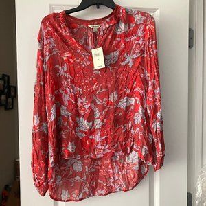 Lucky Brand Pink Flowers Long sleeves lightweight top